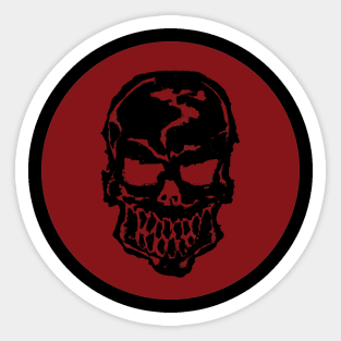 Red Circle Skull Sticker